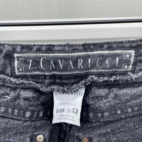 Vintage Z Cavaricci Black Wash Denim High Rise Button Fly Tapered Straight Jeans - Picture 6 of 7